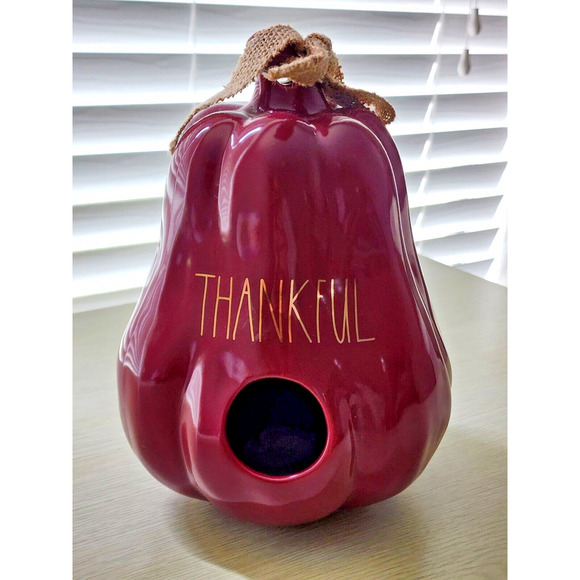 RAE DUNN "THANKFUL" Ceramic-Bird House-House Decor - Picture 1 of 8